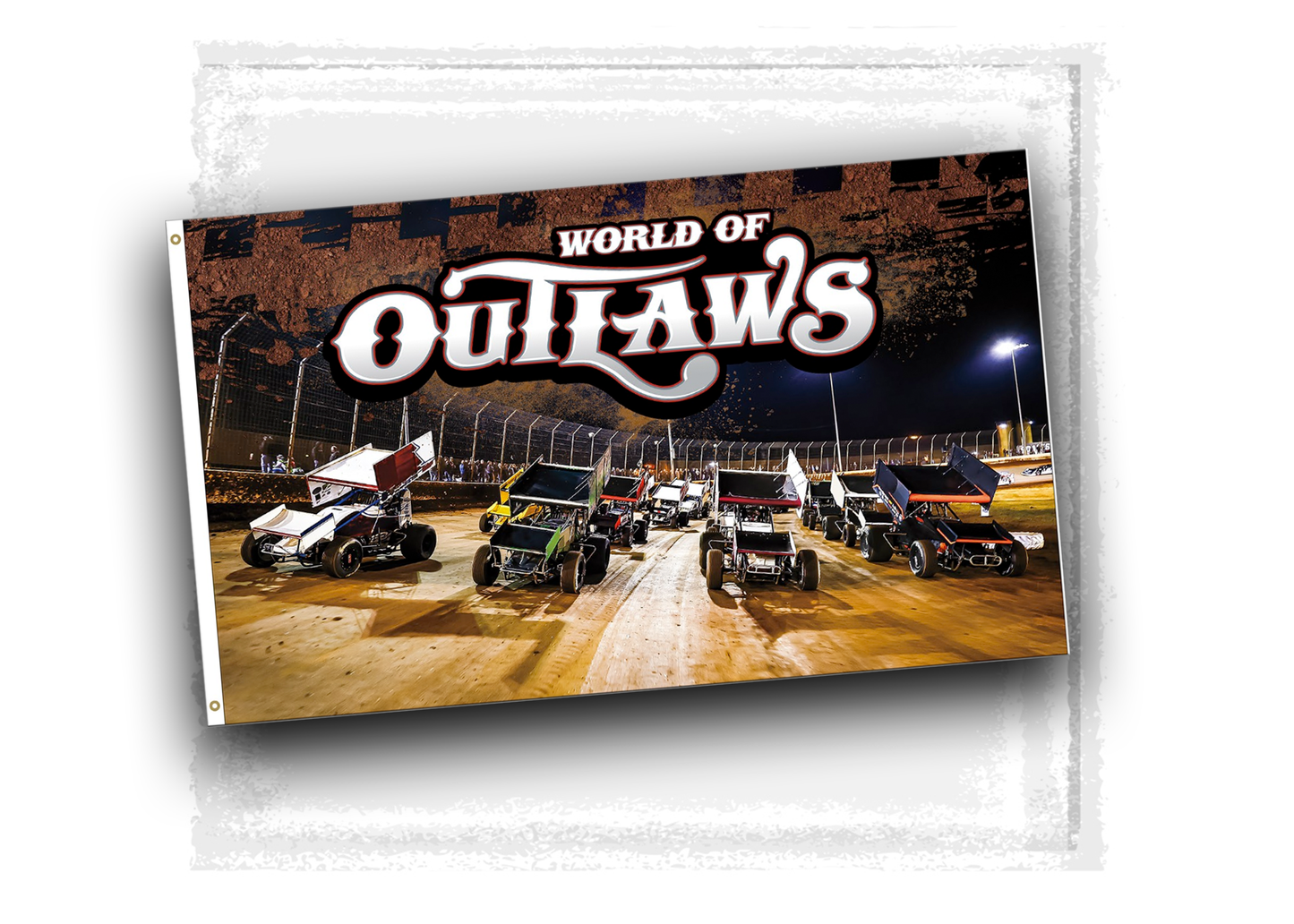 World of Outlaws- Sprint Car Series- 4 Wide Salute Flag