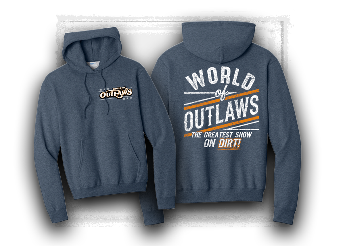 World of Outlaws- Classic- Hooded Sweatshirt- Heather Navy