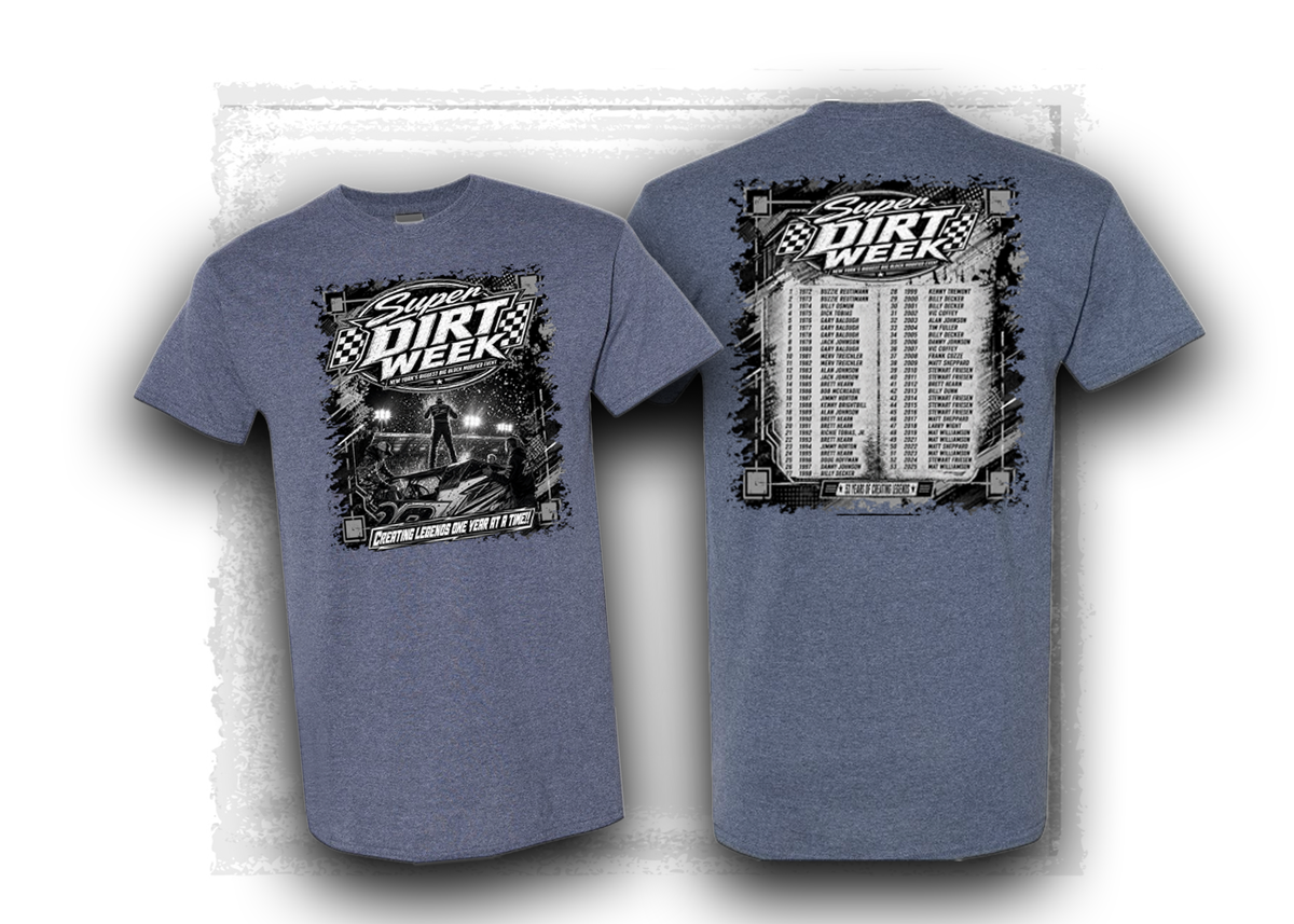2026 Super DIRTWeek- Past Winners- T-Shirt- Heather Navy