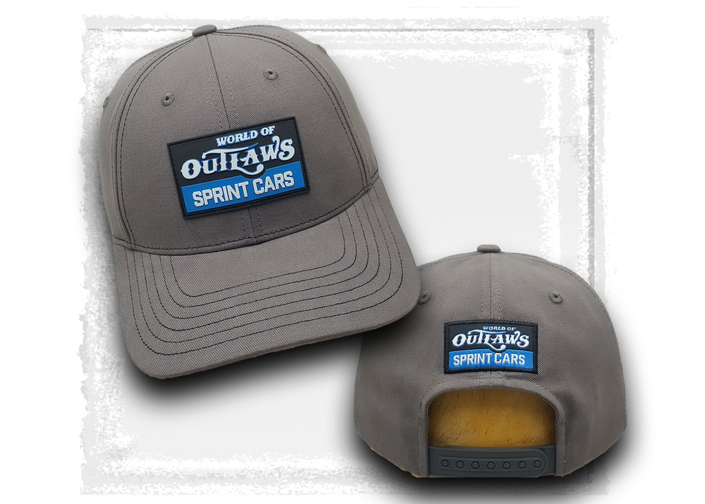 World of Outlaws Sprint Cars - Solid Grey Rubber Patch Hat