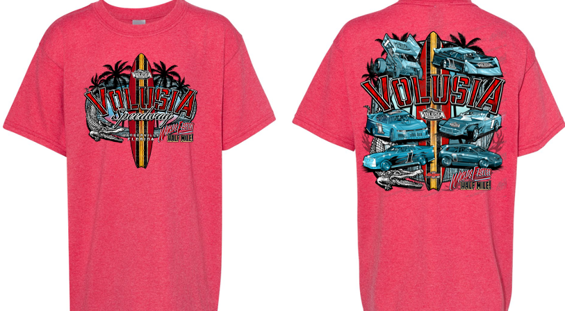 Volusia Speedway Park - Surfs Up Youth T-Shirt - Red