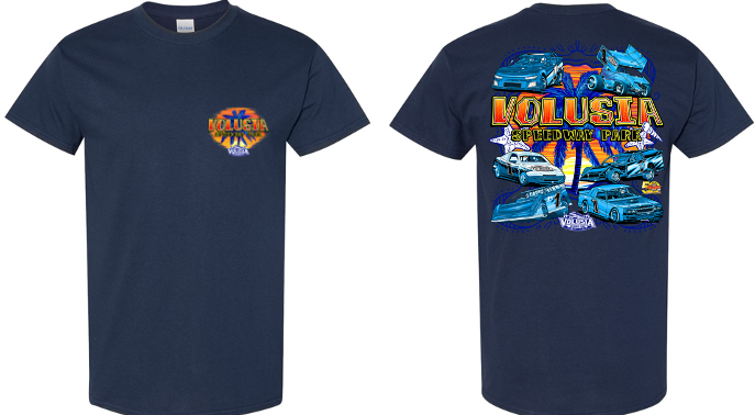 Volusia Speedway Park - Sunset Car T-Shirt - Navy