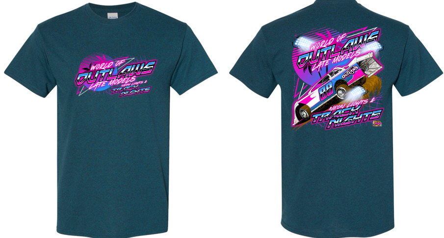 World of Outlaws Late Models - Neon Lights T-Shirt - Midnight
