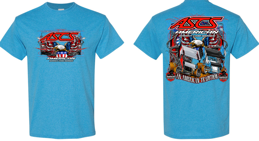 American Sprint Car Series - American T-Shirt - Heather Sapphire