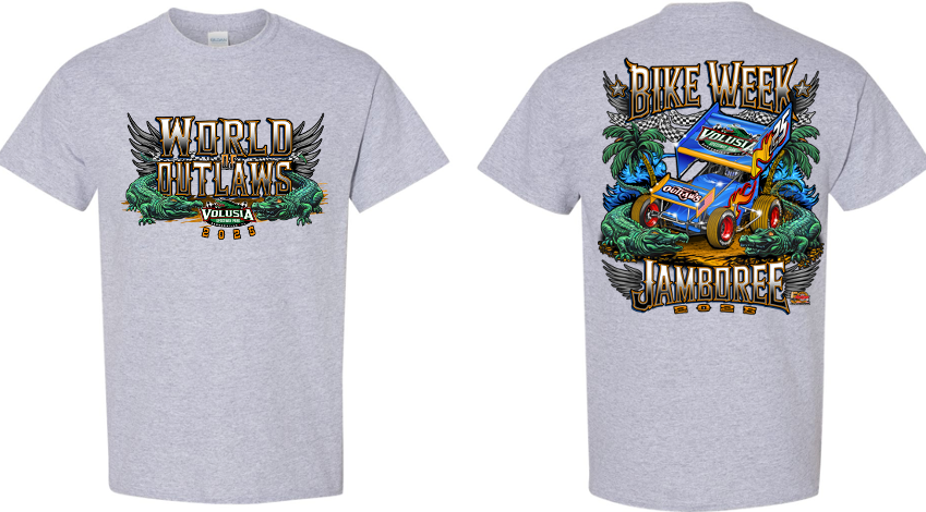 World of Outlaws Sprint Cars - Bike Week T-Shirt - Sport Grey