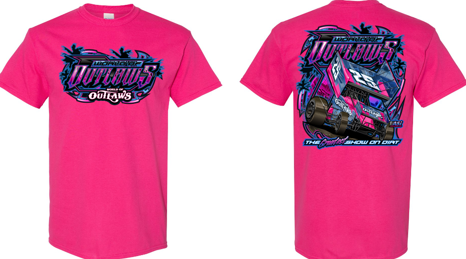 World of Outlaws- Sprint Car- Vibe T-Shirt Heleconia Pink