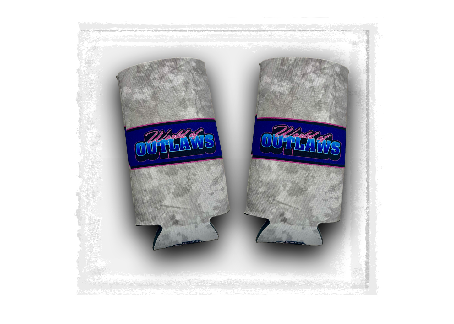 World of Outlaws- White Camo Slim Koozie
