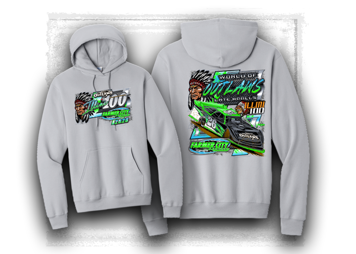 World of Outlaws- Late Model Series- Illini 100- Official Event Hooded Sweatshirt