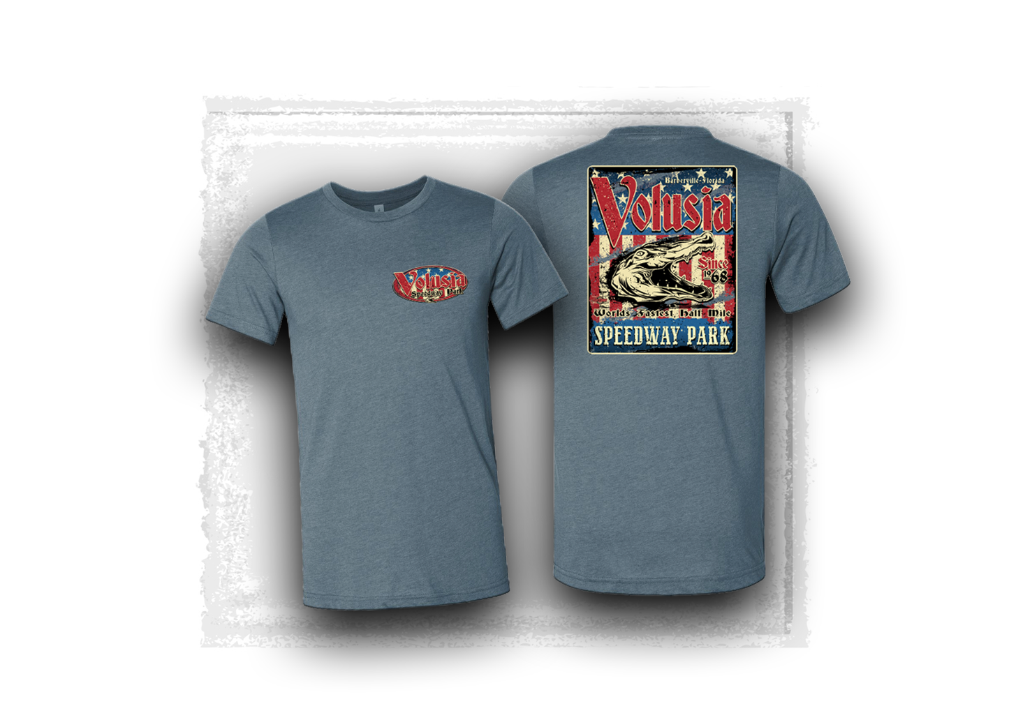 Volusia Speedway Park- Patriot Gator- T-Shirt Heather Slate