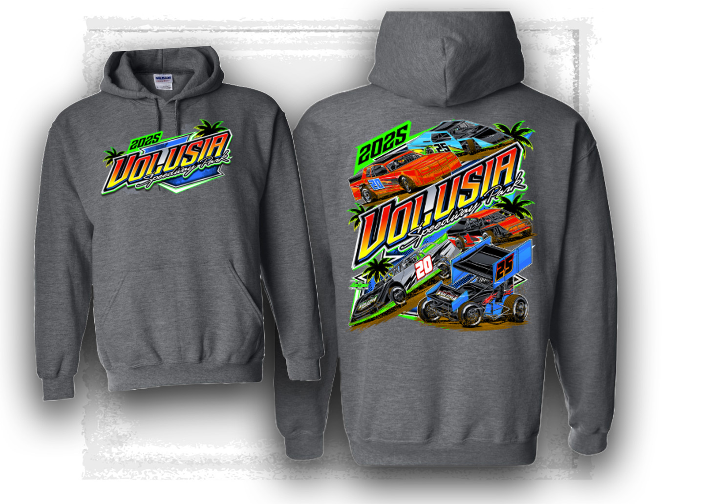 Volusia Speedway Park- 2025 Car Hoodie- Dark Heather