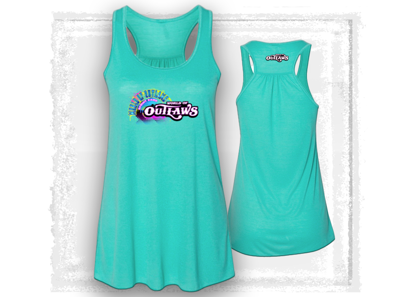World of Outlaws- Sprint Car Series- Women's Wheelie Flowy Tank Top