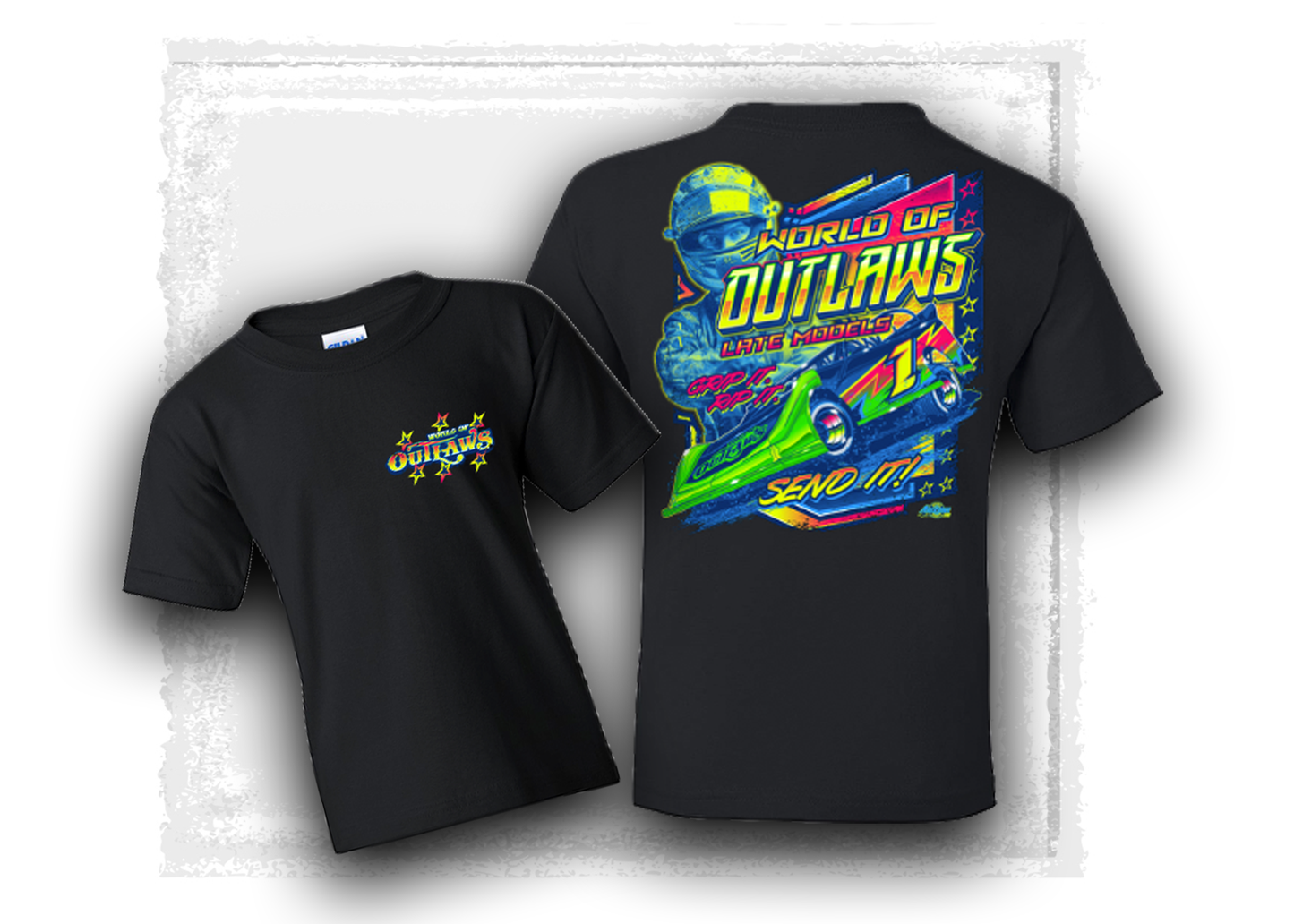 World of Outlaws- Late Model Series- Youth Send It T-Shirt Black