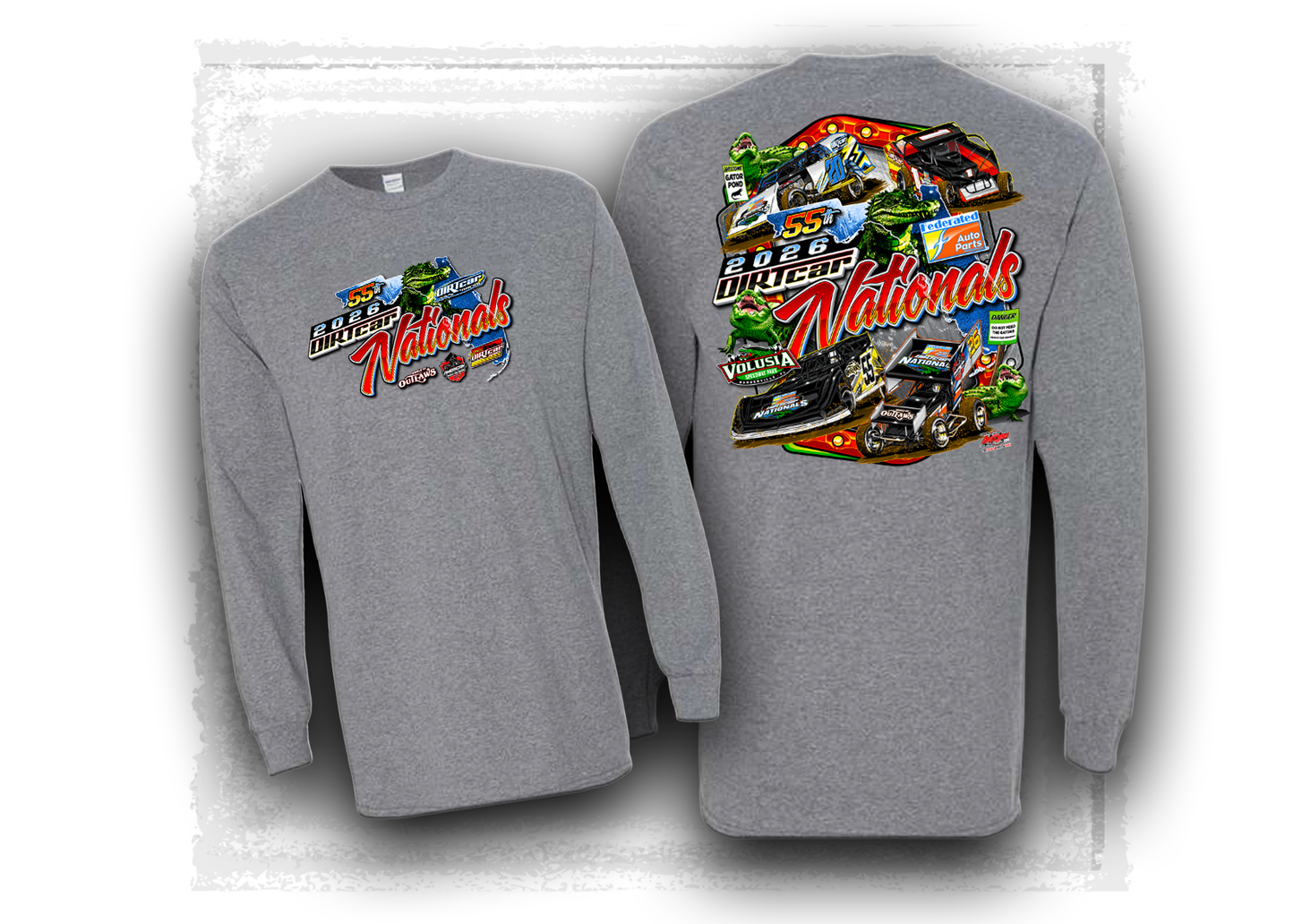 2026 DIRTcar Nationals- Gator Pond- Long Sleeve T-Shirt- Graphite