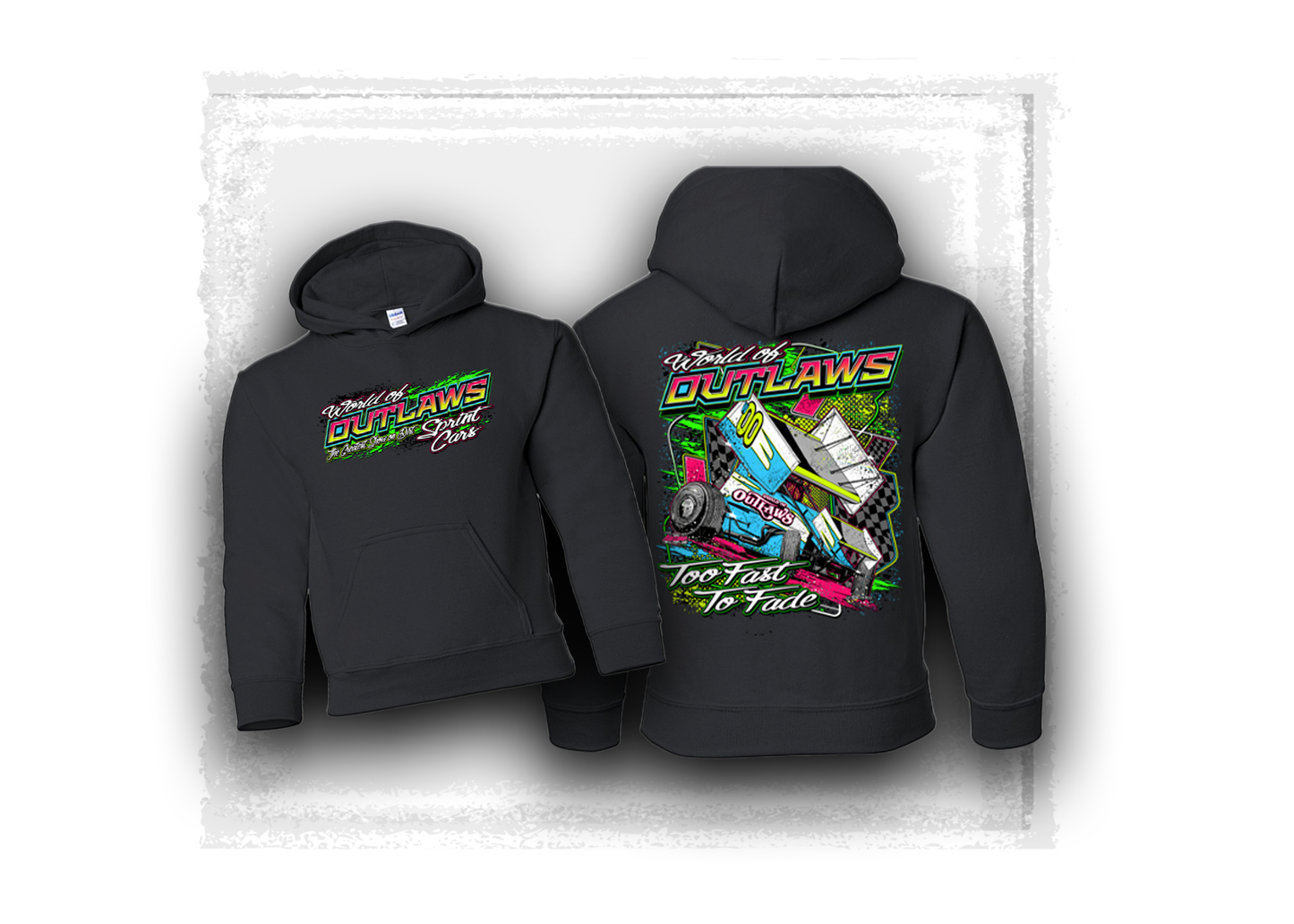 World of Outlaws- Sprint Car Series- Youth Too Fast- Hooded Sweatshirt