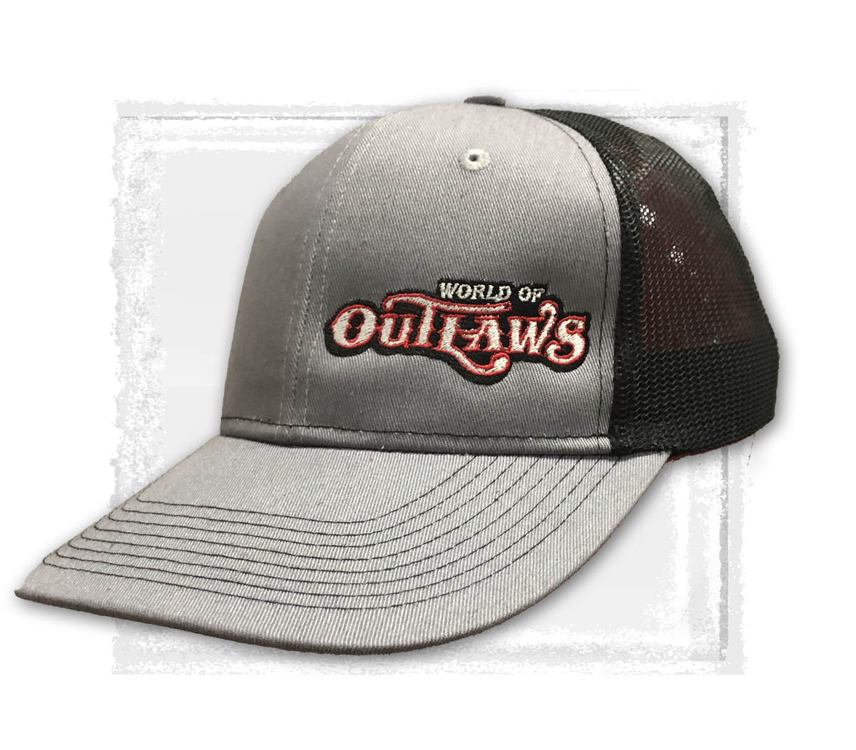 World of Outlaws - Grey & Black Mesh Side Hat