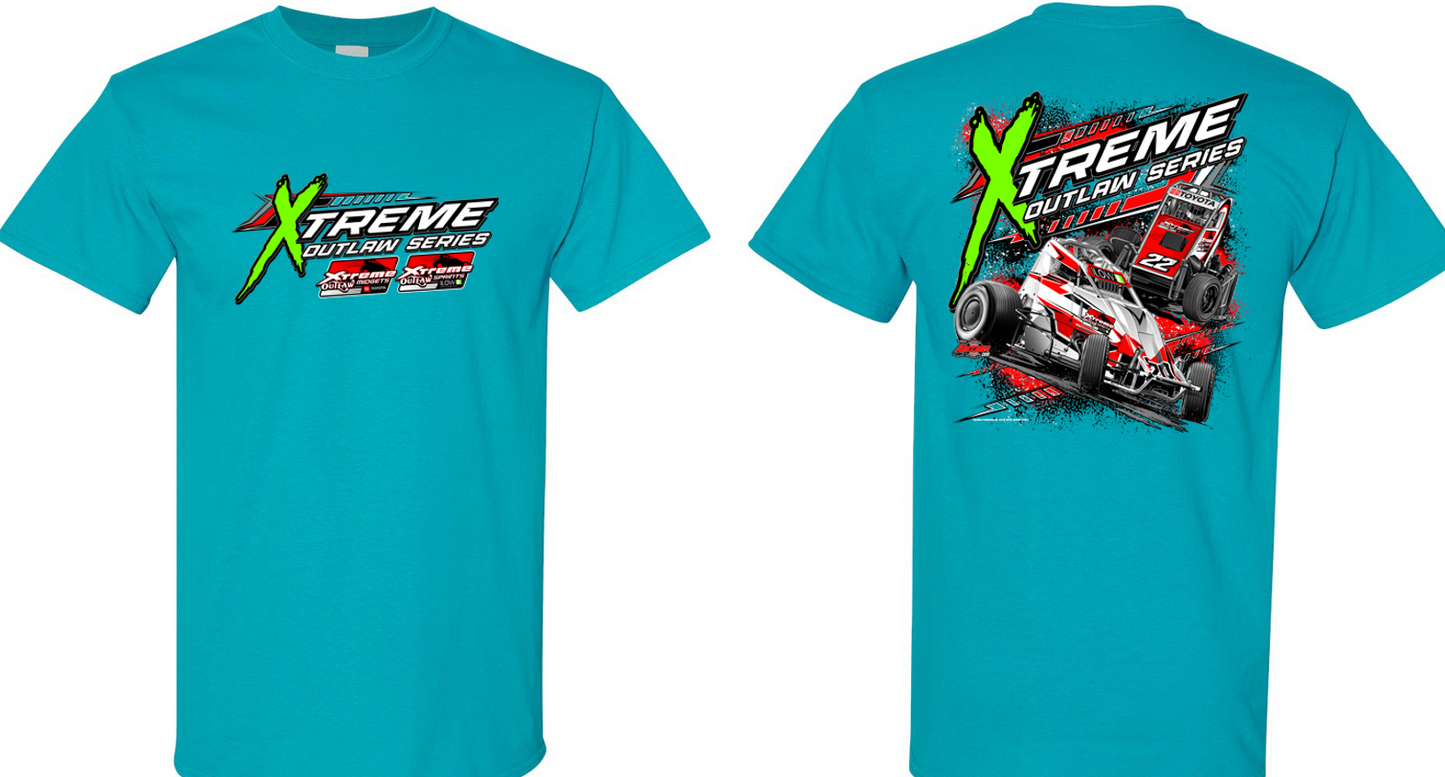 Xtreme Outlaw Series-  Green X T-Shirt - Blue
