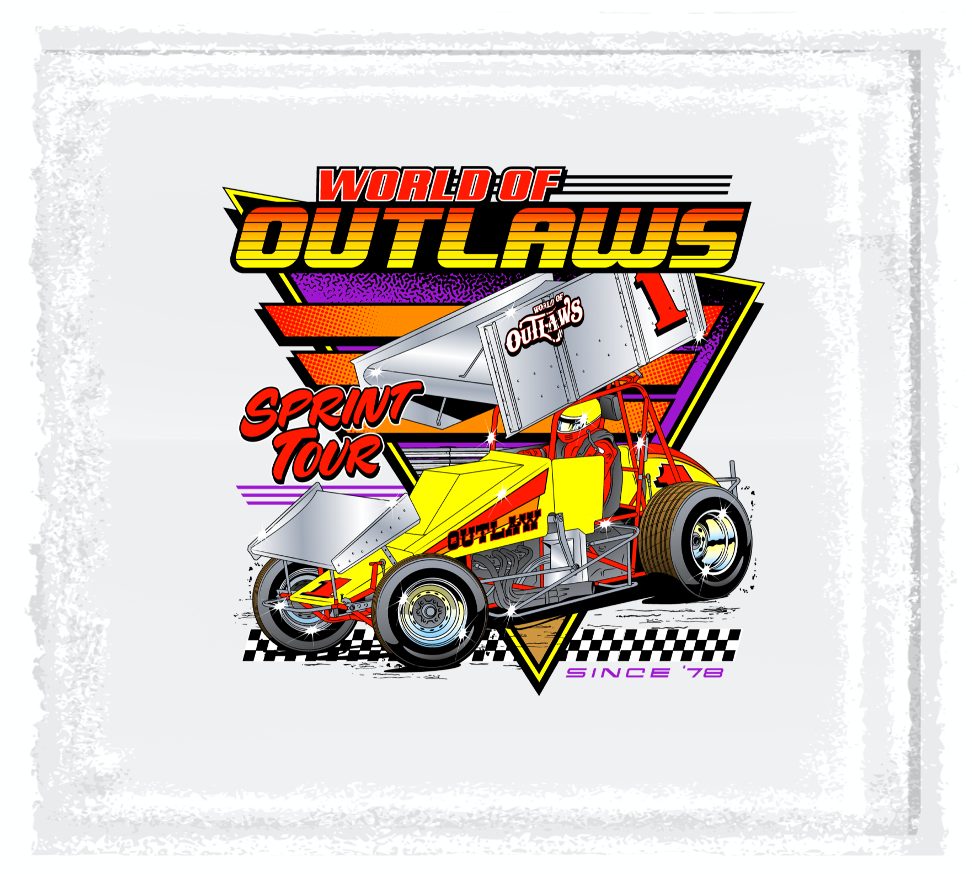 World of Outlaws Sprint Cars  90s Retro Decal