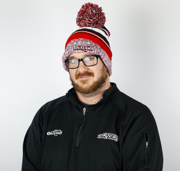 World of Outlaws - Red White & Black Team Pom Beanie