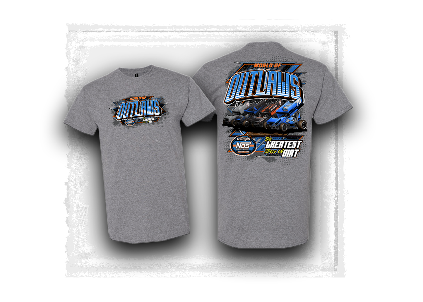 World of Outlaws- NOS Energy Drink Sprint Car Series- 4 Wide T-Shirt