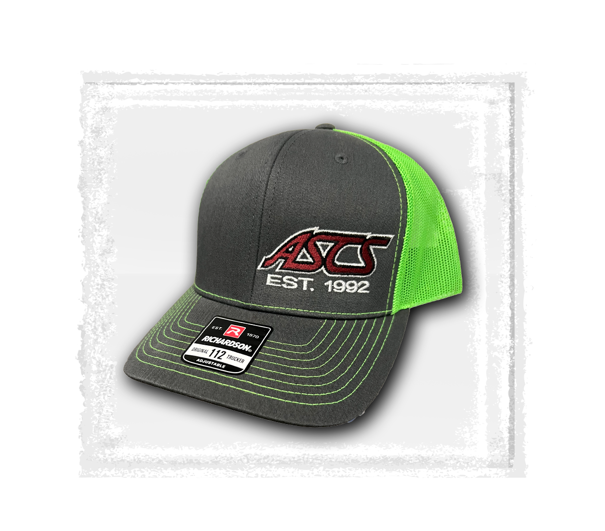 ASCS Grey and Neon Green Snapback Hat