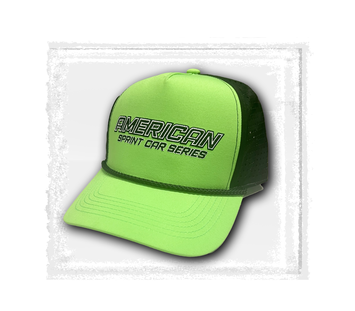 American Sprint Car Series- Neon Green and Black Poly Mesh Hat