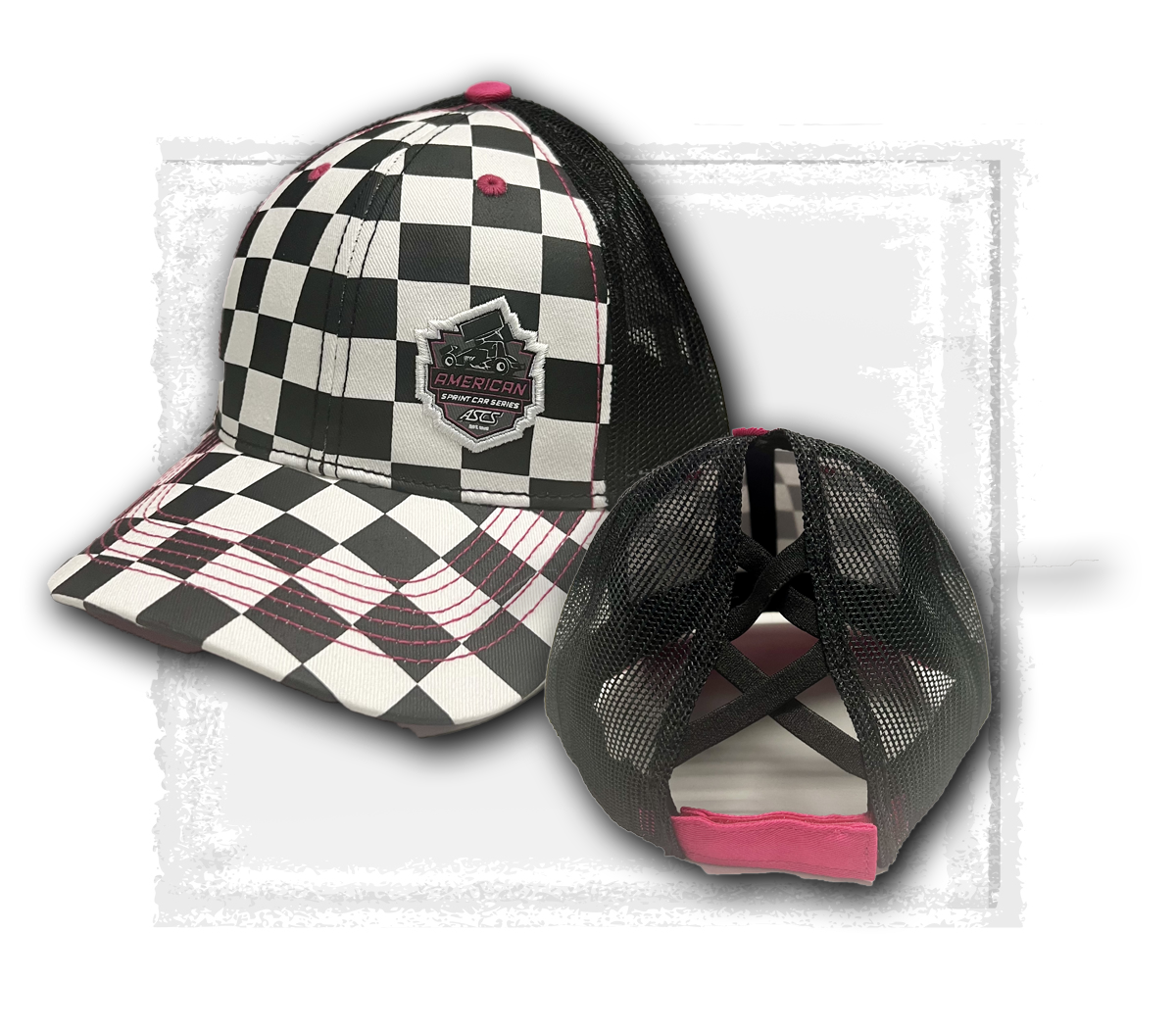 American Sprint Car Series- Checkered Ponytail Hat
