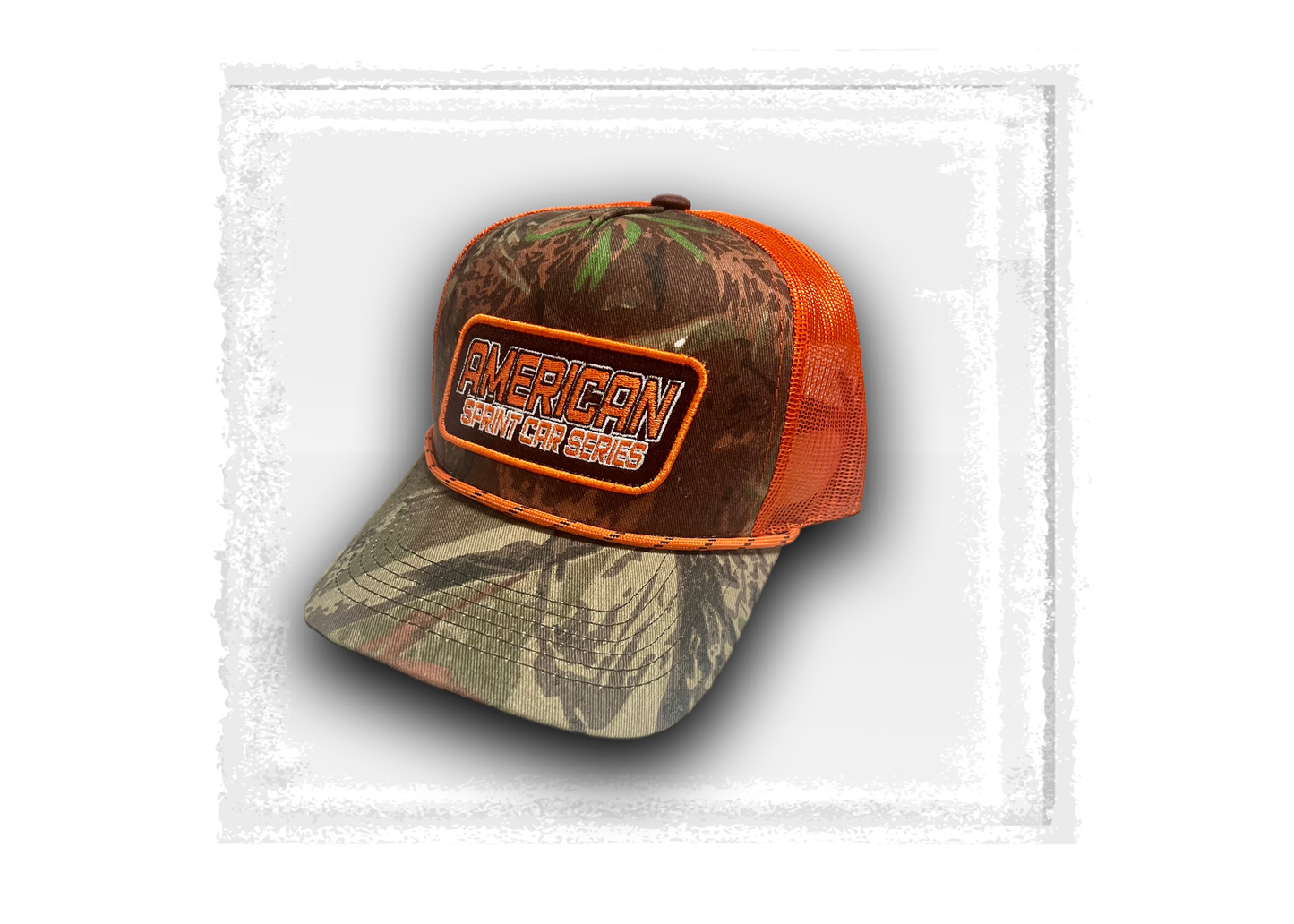 American Sprint Car Series- Camo and Neon Orange Hat