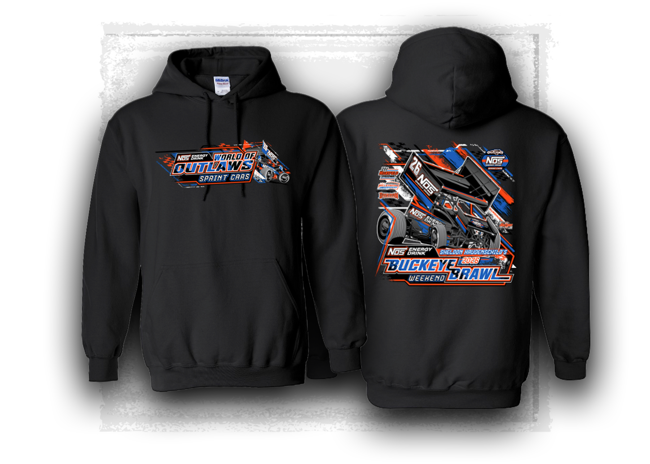 World of Outlaws- NOS Energy Drink Sprint Car Series- Buckeye Brawl Event- Hooded Sweatshirt