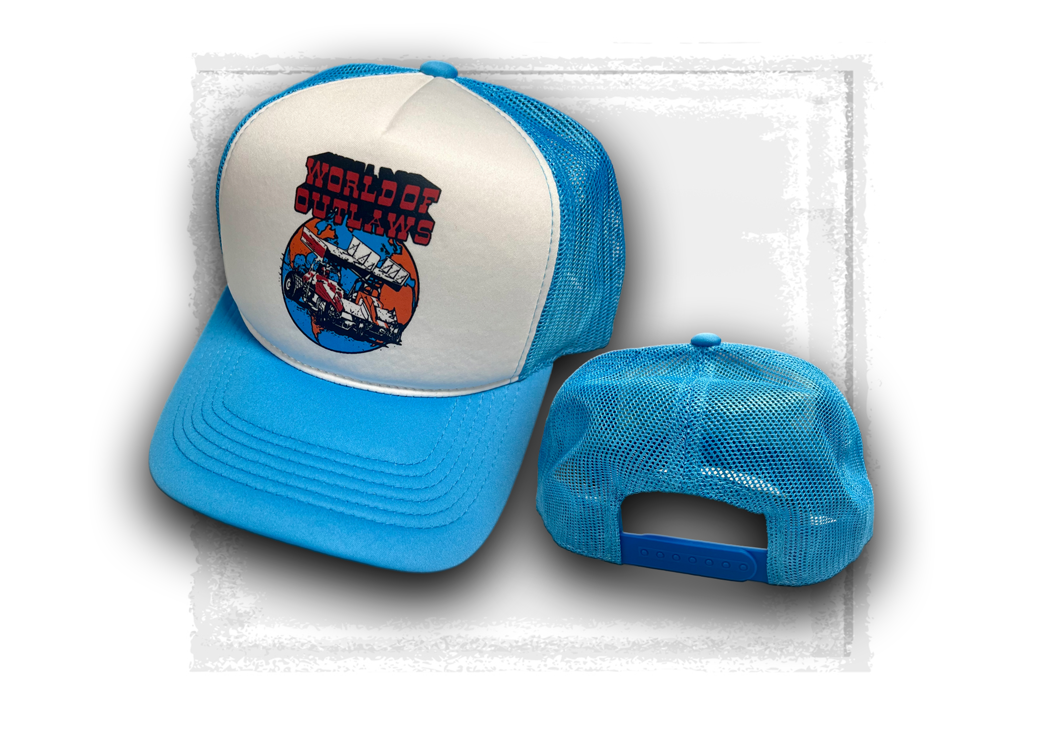 World of Outlaws- Sprint Car Series- Vintage Logo Blue Trucker Hat