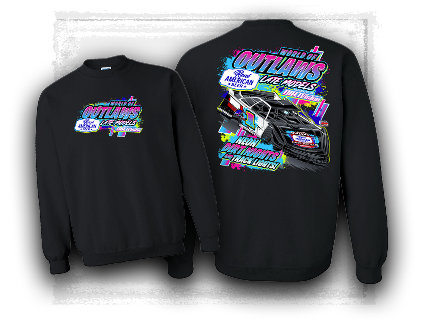 World of Outlaws- Real American Beer Late Models- Dirt Nights Sweatshirt