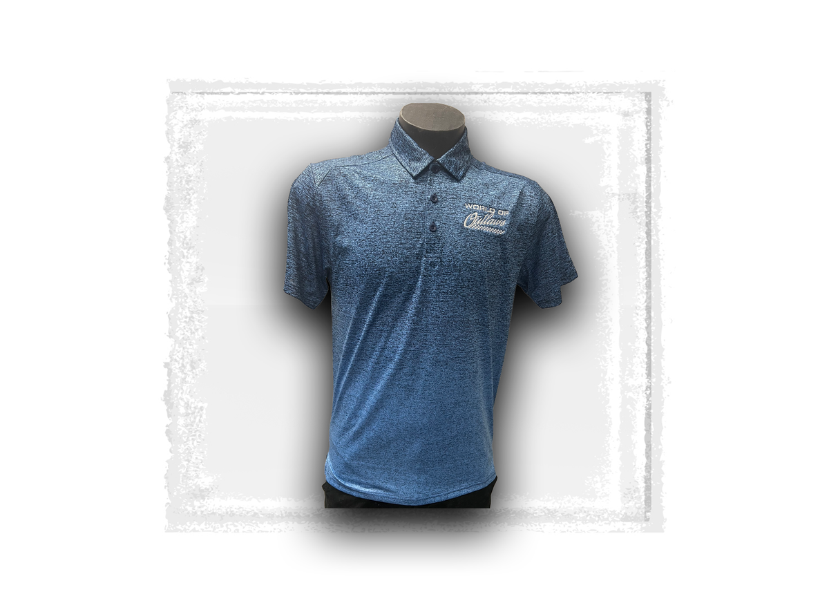 World of Outlaws- Men's Ombre Heather Polo- Blue to Navy