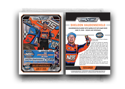 World of Outlaws-Sprint Car Series- Sheldon Haudenschild's 50th Win- Trading Card