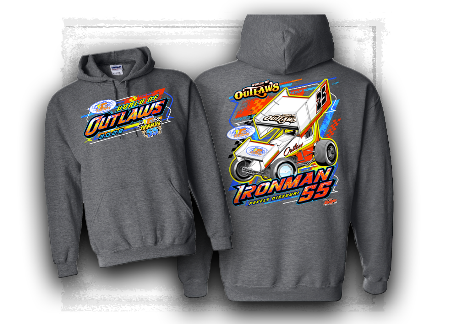 World of Outlaws- Sprint Car Series- Ironman 55 Hooded Sweatshirt