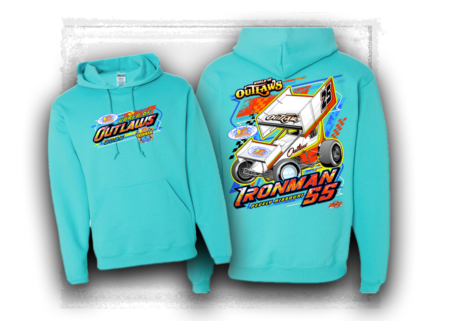 World of Outlaws- Sprint Car Series- Ironman 55 Hooded Sweatshirt