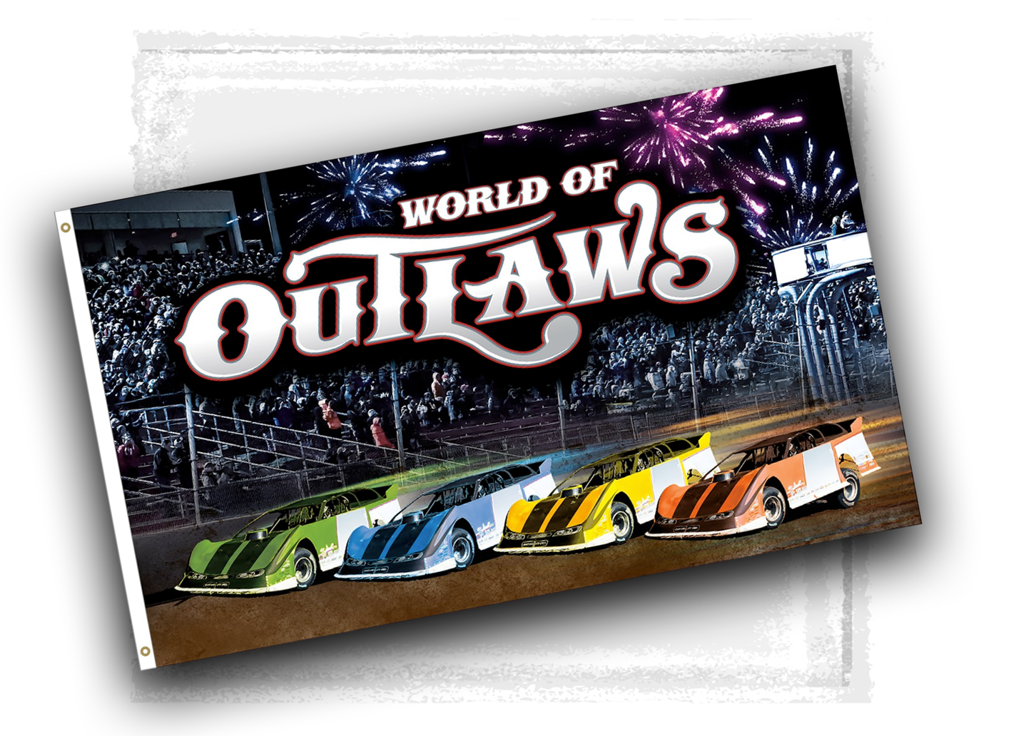 World of Outlaws Late Models - Neon Flash 4 Wide Salute Flag