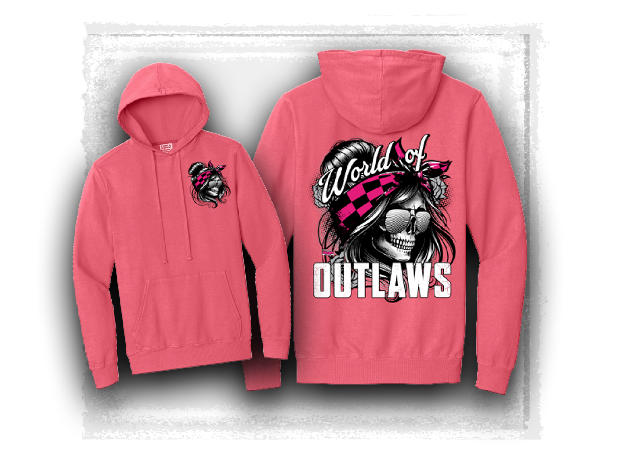 World of Outlaws- Lady Skull- Hooded Sweatshirt- Pink