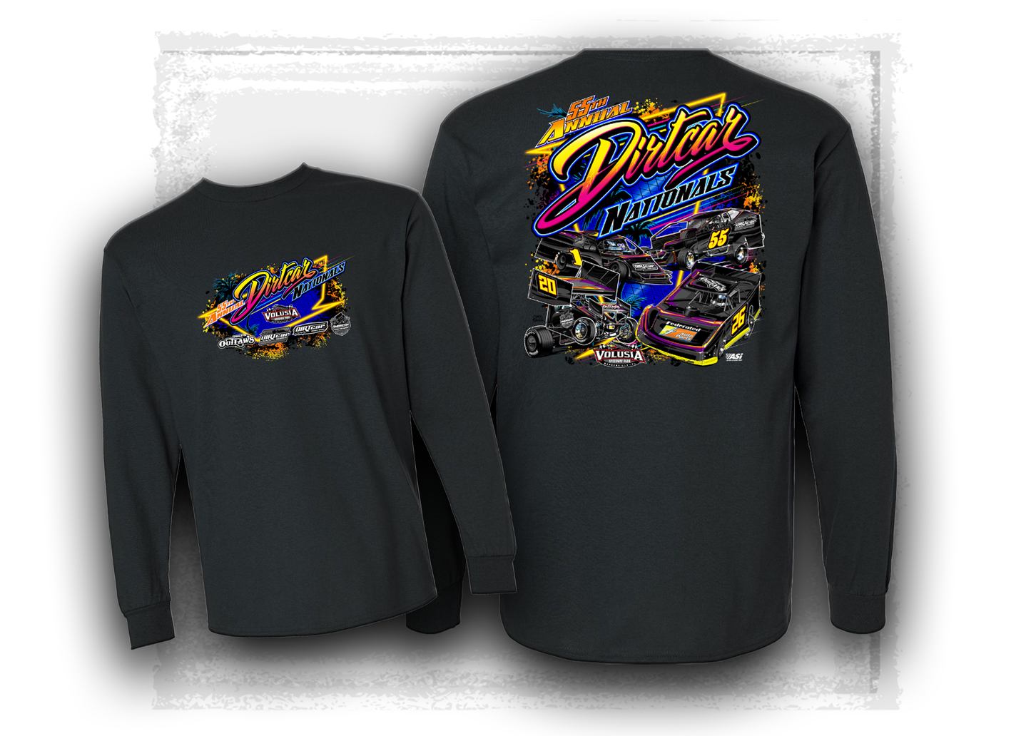 2026 DIRTCar Nationals- Neon Gator Palm- Long Sleeve T-Shirt- Black