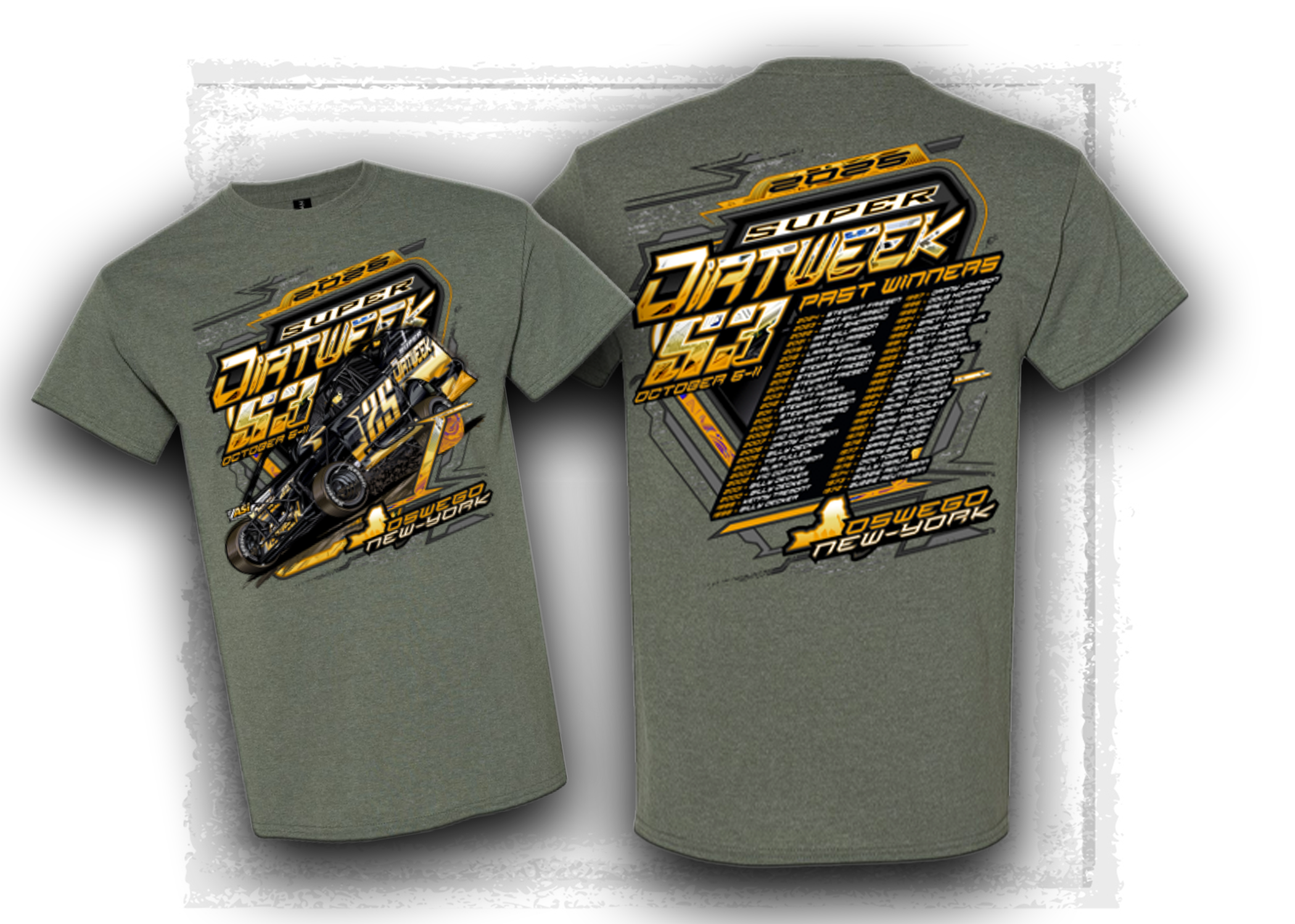 Super DirtWeek Past Champions T-Shirt- Heather Military