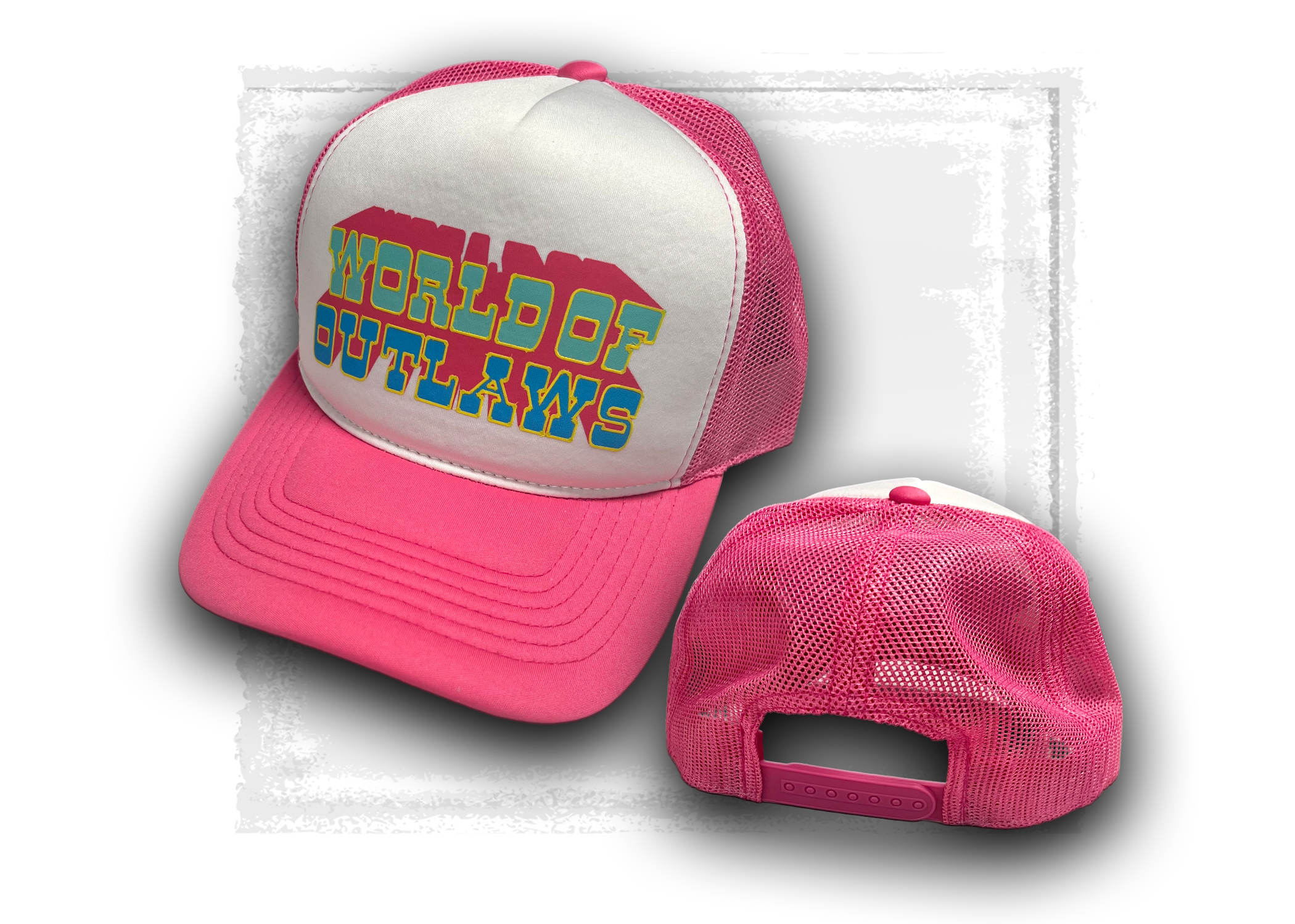 World of Outlaws- Sprint Car Series- Vintage Logo Pink Trucker Hat