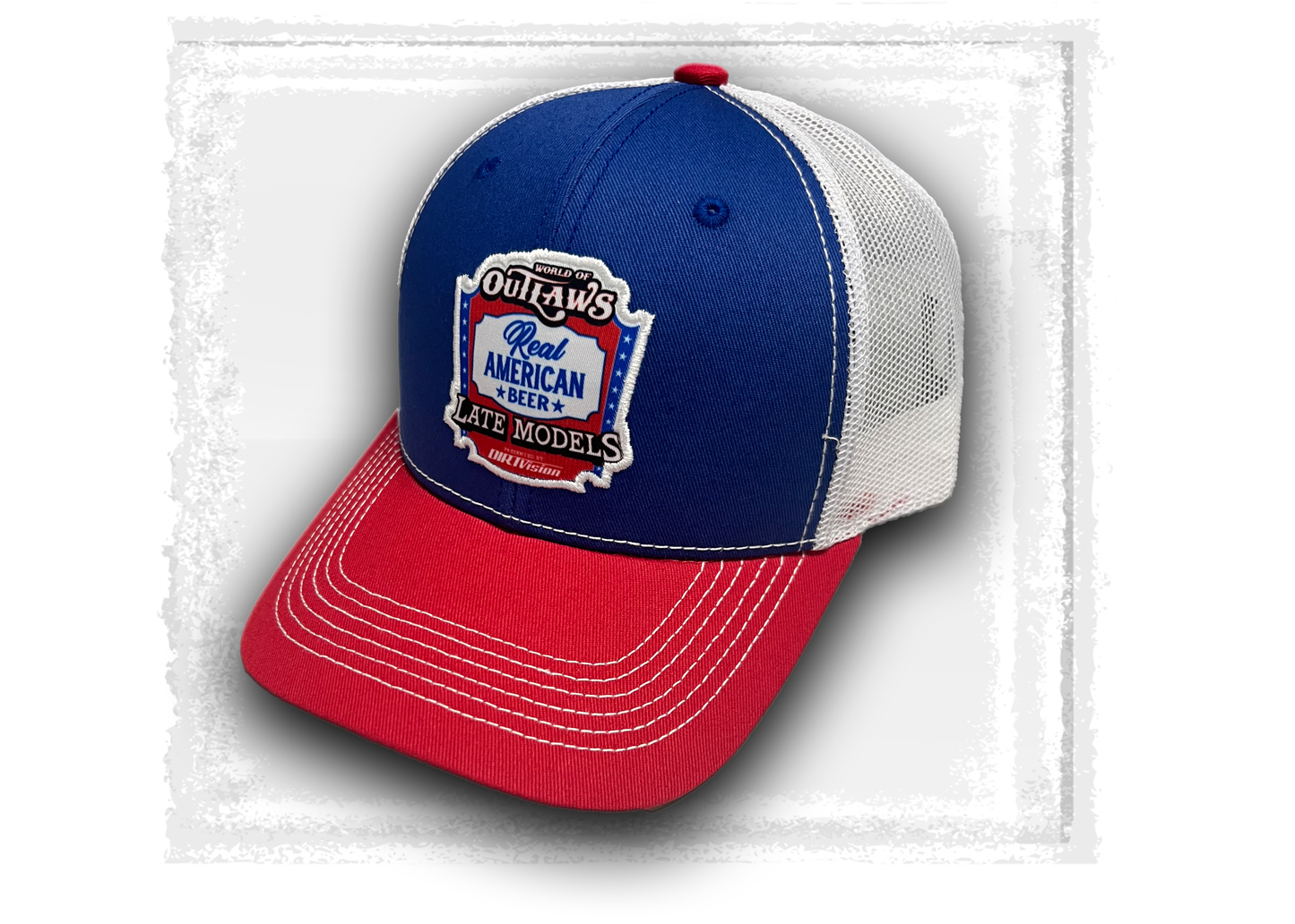 World of Outlaws- Real American Beer Late Model Series- Red, White, and Blue Hat