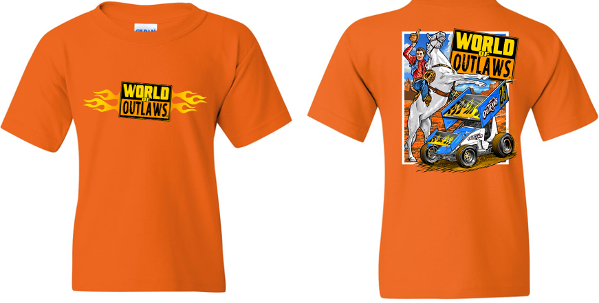 World of Outlaws Sprint Cars - Youth Howdy T-Shirt - Orange