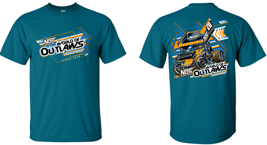 World of Outlaws - NOS Arrow T-Shirt - Galapagos Blue