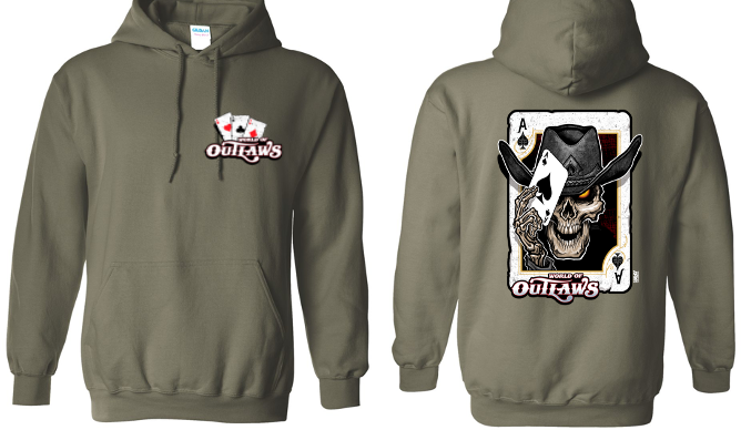 World of Outlaws - Spades Hooded Sweatshirt - Heather Military