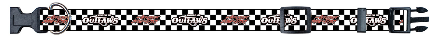 World of Outlaws Black Checker Dog Collar