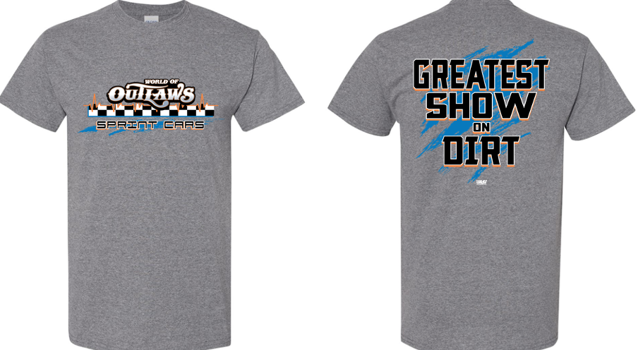 World of Outlaws Sprint Cars -  Heart Line T-Shirt - Graphite