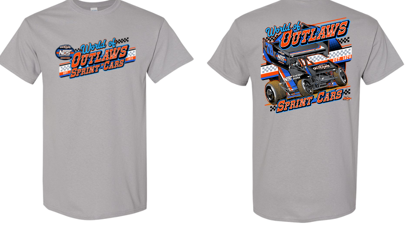 World of Outlaws - NOS Checkers T-Shirt - Gravel