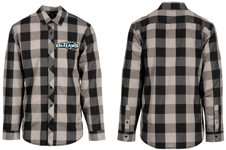 World of Outlaws Mens Plaid Button Shirt