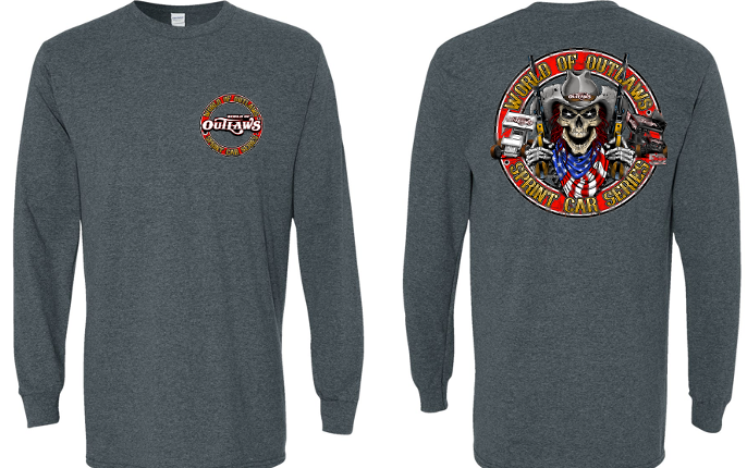 World of Outlaws Sprints Cars - USA Outlaw Long Sleeve T-Shirt - Dark Heather