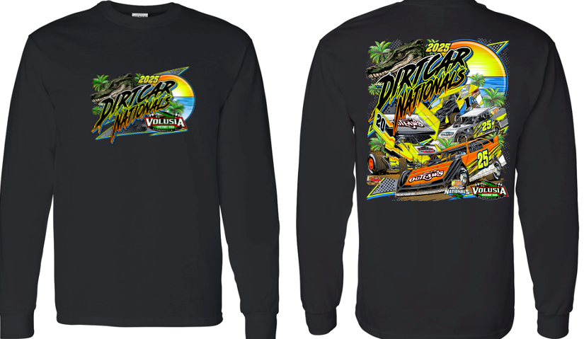 2025 DIRTcar Nationals - Sunset Long Sleeve Tee - Black