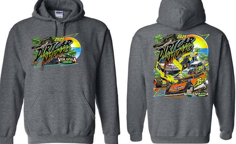 2025 DIRTcar Nationals - Sunset Hoody - Dark Heather